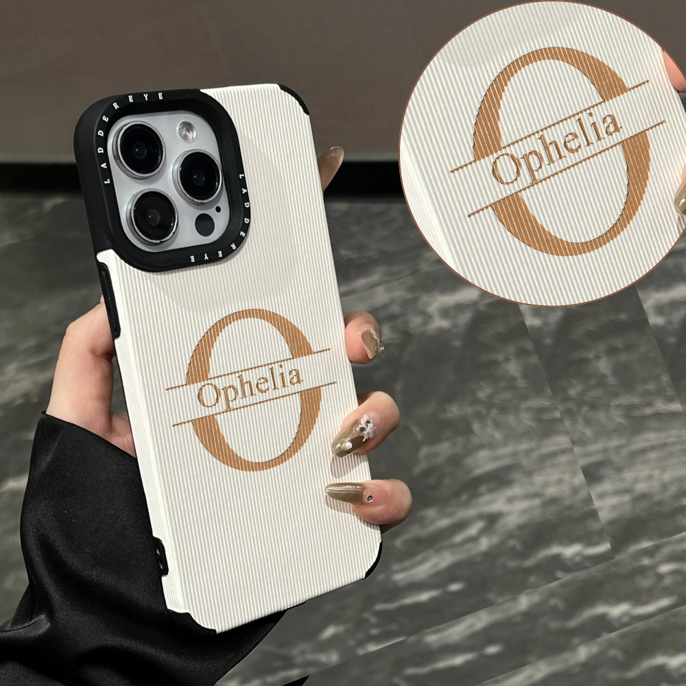 高級縦ストライプレーザー彫刻 大文字 イニシャル オーダー