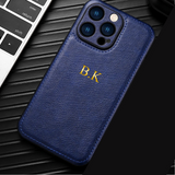 大人カッコいい クラシックレザー iPhone用ケース|「名入れ・文字入れ対応」4色展開 (ゴールド中央3D刻印)