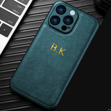 大人カッコいい クラシックレザー iPhone用ケース|「名入れ・文字入れ対応」4色展開 (ゴールド中央3D刻印)