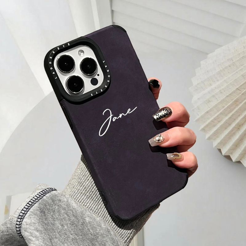 触り心地いい 筆記体でカッコよく高品質レザー 名入れ オーダーメイド