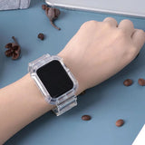 大人シンプルクリア ブラック/ホワイト Apple Watchベルト42mm or 44mm or 45mm