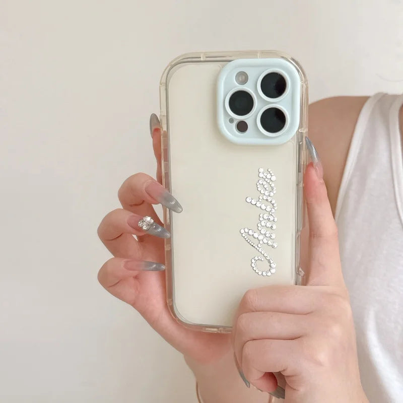 ラウンドエッジゼリー シンプルケース かわいいラインストーンで