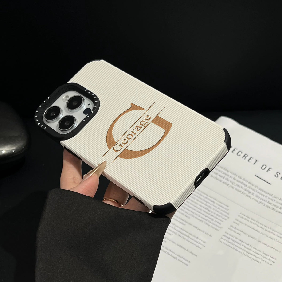 L*a様 ブラック ストライプデザイン iPhoneケース L*a様 ブラック ストライプデザイン iPhoneケース