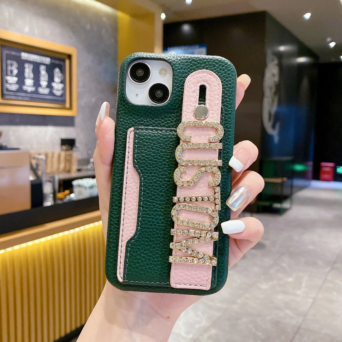 New❣クリスタルストーンの文字で 名入れ オーダーメイド ツートン