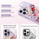 3Dフラワーメタリックラッカーガラス ピンク系 5色 iPhone用ケース