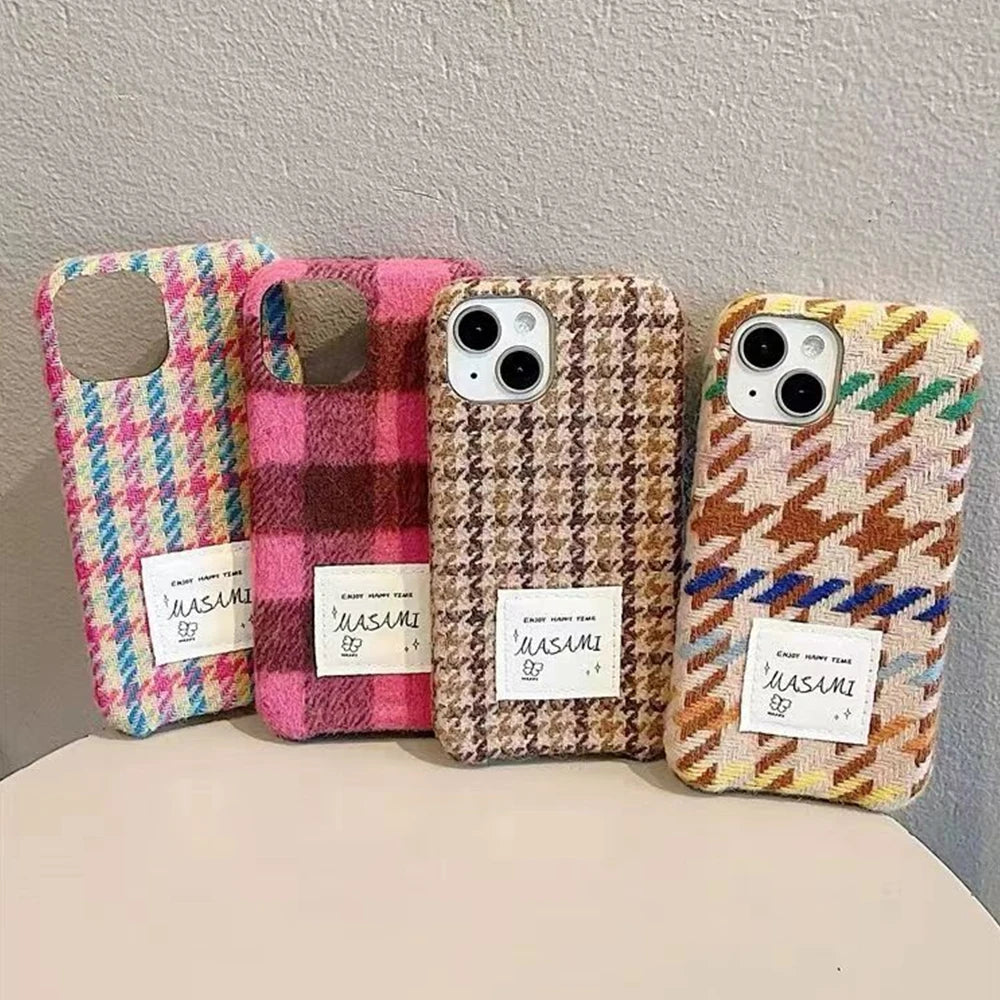 温かくてキュートな チェック柄が素敵❣ 秋冬コレクション 3色 iPhone