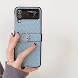 レトロ編み込みリングホルダー付き5色 Samsung Galaxy Z Flip用ケース