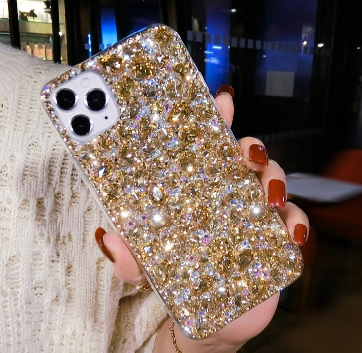 輝くクリスタルが全面に ゴールドクリスタル iPhone用ケース 輝くクリスタルが全面に ゴールドクリスタル iPhone用ケース