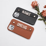 リアルレザー輝くストーンでオリジナル カスタム 名前 文字入れ iPhone用ケース(13シリーズ~)