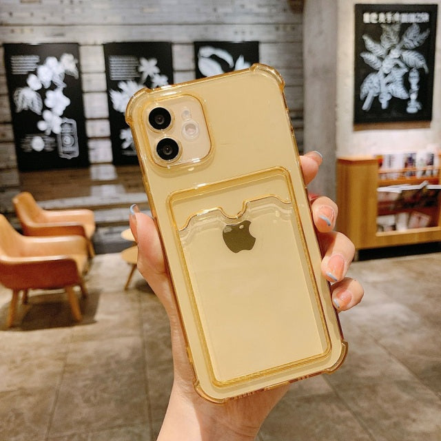 iPhone 7 Plus ゴールド ケース付き 背面カードケース付き クリア7色 iPhoneケース – Magnolia Trend