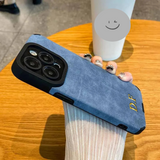 大人カッコいい 名入れ イニシャル入れ ナンバー入れ可 柔らかラムスキン( lambskin Leather) 5色 iPhone用ケース(ゴールド：下部3D刻印)