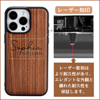 レーザー刻印で ロゴ・写真・ 名入れ可 木製 ウッドケース ワイヤレス充電可 3色 iPhone用ケース