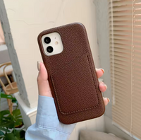 《17～14シリーズ》カードホルダー付きイニシャルでカスタム 上質革の6色iPhone用ケース