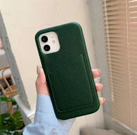 《17～14シリーズ》カードホルダー付きイニシャルでカスタム 上質革の6色iPhone用ケース