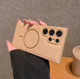 Magsafe機能付き 高品質レザー 5色 Samsung Galaxy用ケース