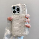 iPhone用ケース｜クロコ型押しレザー×カード収納 高級感スマホケース