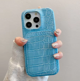 iPhone用ケース｜クロコ型押しレザー×カード収納 高級感スマホケース