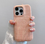 iPhone用ケース｜クロコ型押しレザー×カード収納 高級感スマホケース