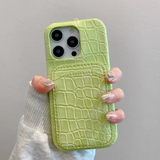iPhone用ケース｜クロコ型押しレザー×カード収納 高級感スマホケース