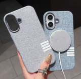 フラックスファブリック マグネット式 iPhone用ケース｜ワイヤレス充電対応・アルミ合金レンズ保護 | 7色