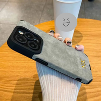 大人カッコいい 名入れ イニシャル入れ ナンバー入れ可 柔らかラムスキン( lambskin Leather) 5色 iPhone用ケース(ゴールド：下部3D刻印)