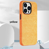 オリジナル デニム ファブリックレザー MagSafe 機能付き 合金レンズフレーム iPhone用ケース