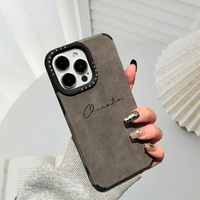 触り心地いい 筆記体でカッコよく高品質レザー 名入れ オーダーメイド ４色 iPhone用ケース(Center）