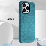 オリジナル デニム ファブリックレザー MagSafe 機能付き 合金レンズフレーム iPhone用ケース