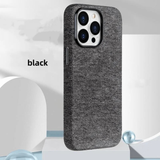 オリジナル デニム ファブリックレザー MagSafe 機能付き 合金レンズフレーム iPhone用ケース