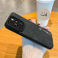 筆記体でカッコよく名入れ イニシャル入れ  柔らかラムスキン 5色 iPhone用ケース(Side）