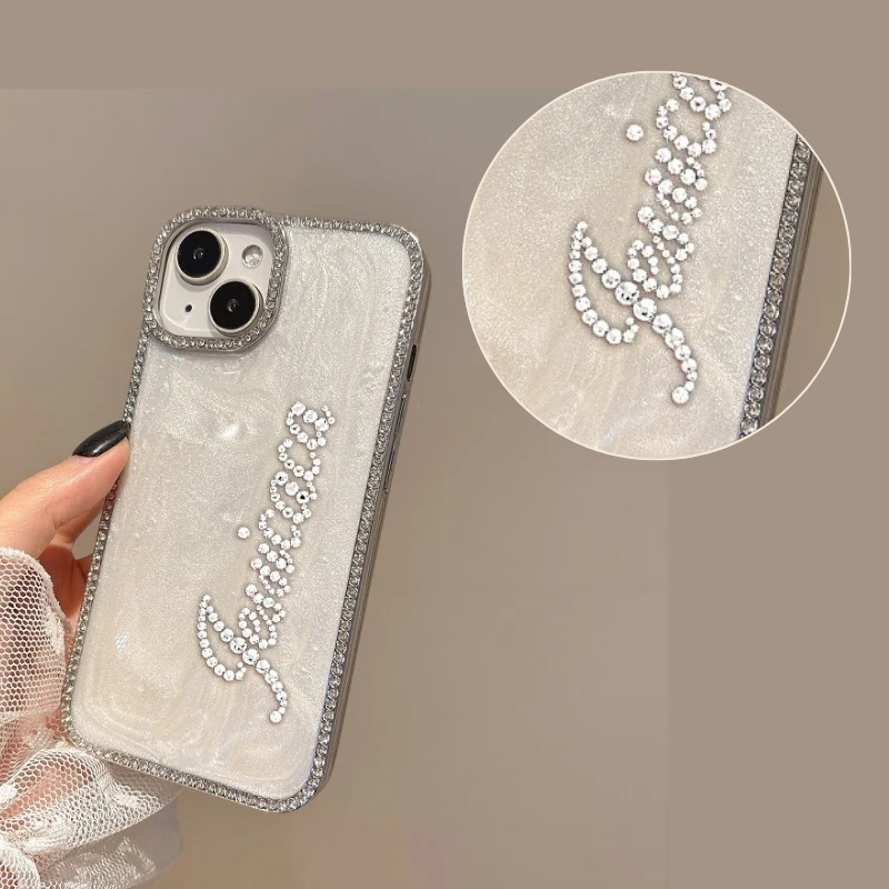 大人可愛い 名入れカスタマイズができるiPhone13/14用