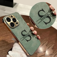 大人カッコいい 名入れ 文字入れ 柔らかラムスキンレザー 4色 iPhone用ケース(大文字イニシャル）