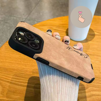筆記体でカッコよく名入れ イニシャル入れ  柔らかラムスキン 5色 iPhone用ケース(Side）