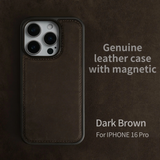 大人カッコイイ リアルレザー ビンテージ MagSafe機能 5色 iPhone用ケース