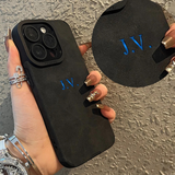 大人カッコいい 名入れ イニシャル入れ ナンバー入れ可 柔らかラムスキン( lambskin Leather) 4タイプ iPhone用ケース(中央3D刻印)