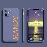 高品質Soft Liquid Silicone 名入れ カスタマイズ オーダーメイド 5色 iPhone用ケース