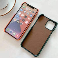 iPhone15シリーズ登場❣カードホルダー付きイニシャルでカスタム 上質革の5色iPhone用ケース