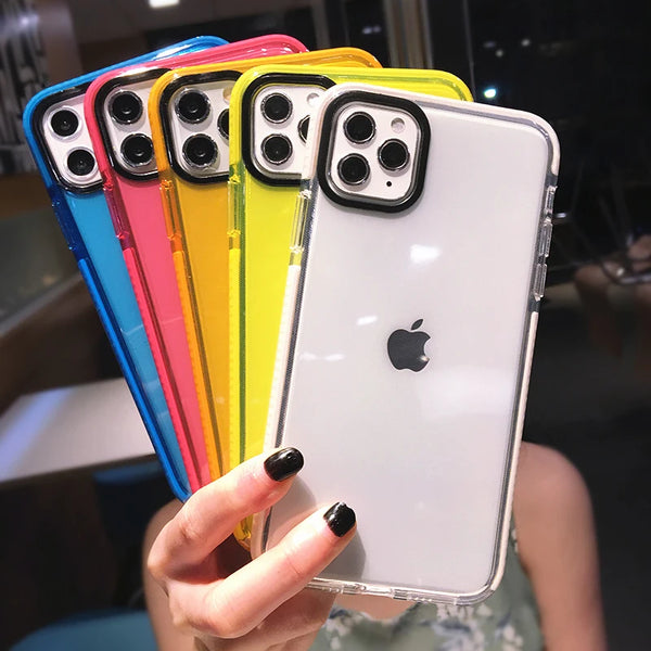 透明な蛍光カラー ソフトシリコン仕様 5色 iPhone用ケース
