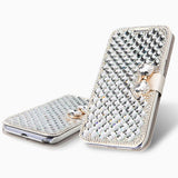 ラグジュアリークリスタル レザー Flip Wallet Samsung Galaxy用ケース