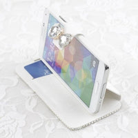 ラグジュアリークリスタル レザー Flip Wallet Samsung Galaxy用ケース