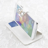 ラグジュアリークリスタル レザー Flip Wallet Samsung Galaxy用ケース