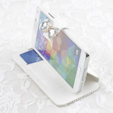 ラグジュアリークリスタル レザー Flip Wallet 4色　iPhone用ケース