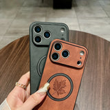 メープルリーフ MagSafe対応 フルカメラ保護 耐衝撃シェル 5色 iPhone17用ケース