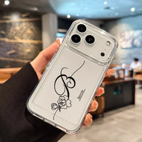 大人カッコイイ Rose パターン 筆記体で 名前をオリジナル カスタム文字入れ ２色 iPhone用ケース