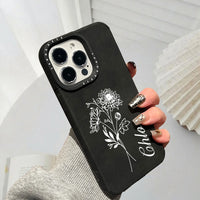 誕生花と名前をレーザー刻印 ４色 iPhone用ケース