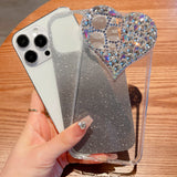 きらびやかな輝きのあるラインストーンハート付きの透明な 5色 iPhone用ケース