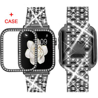 キラキラダイヤステンレス　3色　Apple Watchベルト&保護ケース
