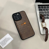 名入れ iPhone用ケース｜クロコダイル柄・イニシャルカスタム対応