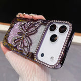 グラデーション カラーグリッター ダイヤモンドケースストーン入り 4色 iPhone用 ケース