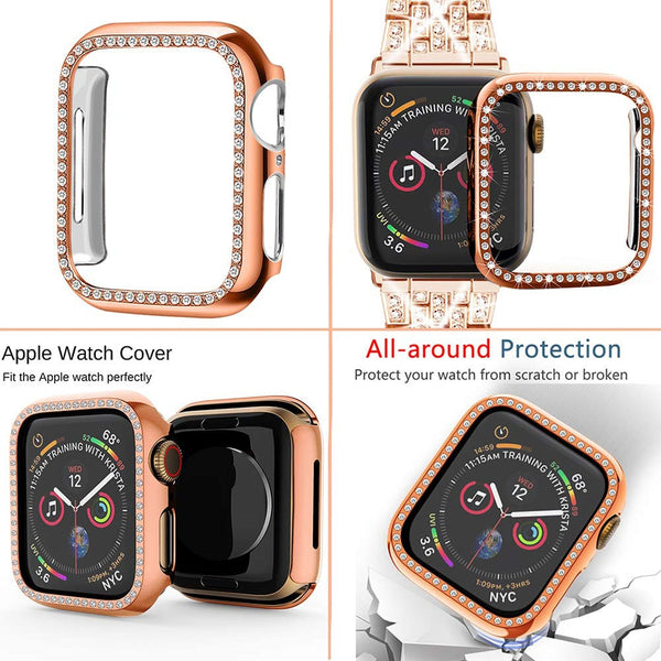 キラキラダイヤステンレス 3色 Apple Watchベルト&保護ケース 